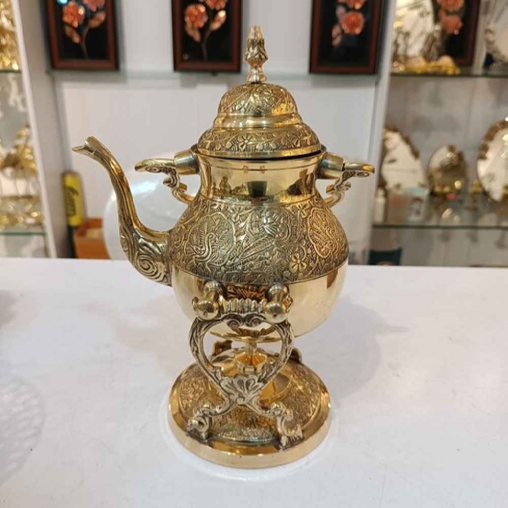 Price and Buy Brass Teapot Hand-Engraved with Elegant Etched Design Tala