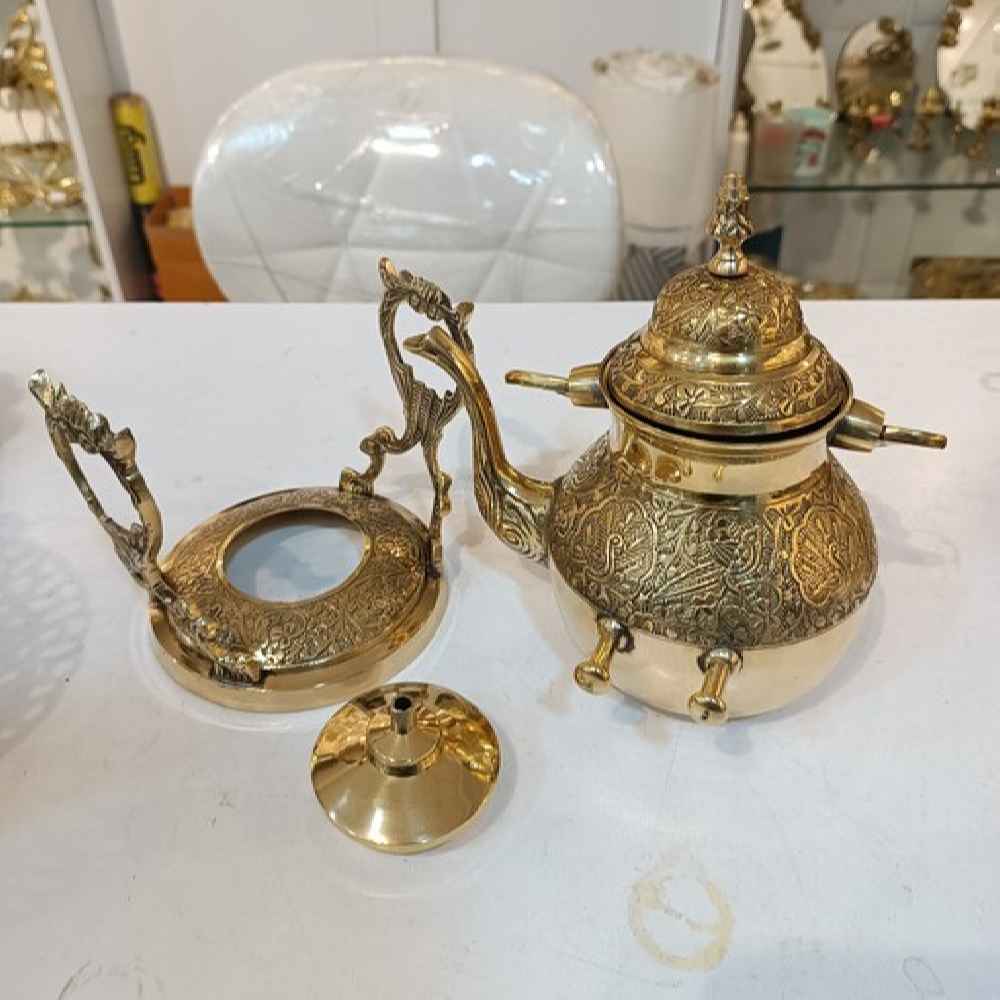 Price and Buy Brass Teapot Hand-Engraved with Elegant Etched Design Tala - Image 4