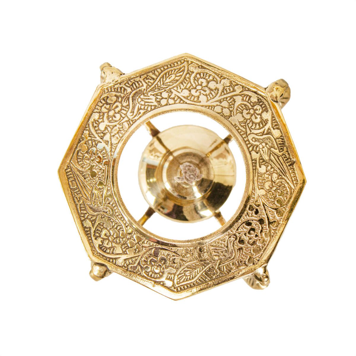 Price and Buy Brass Teapot with Warmer Base Hand Engraved Luxurious Design - Image 3