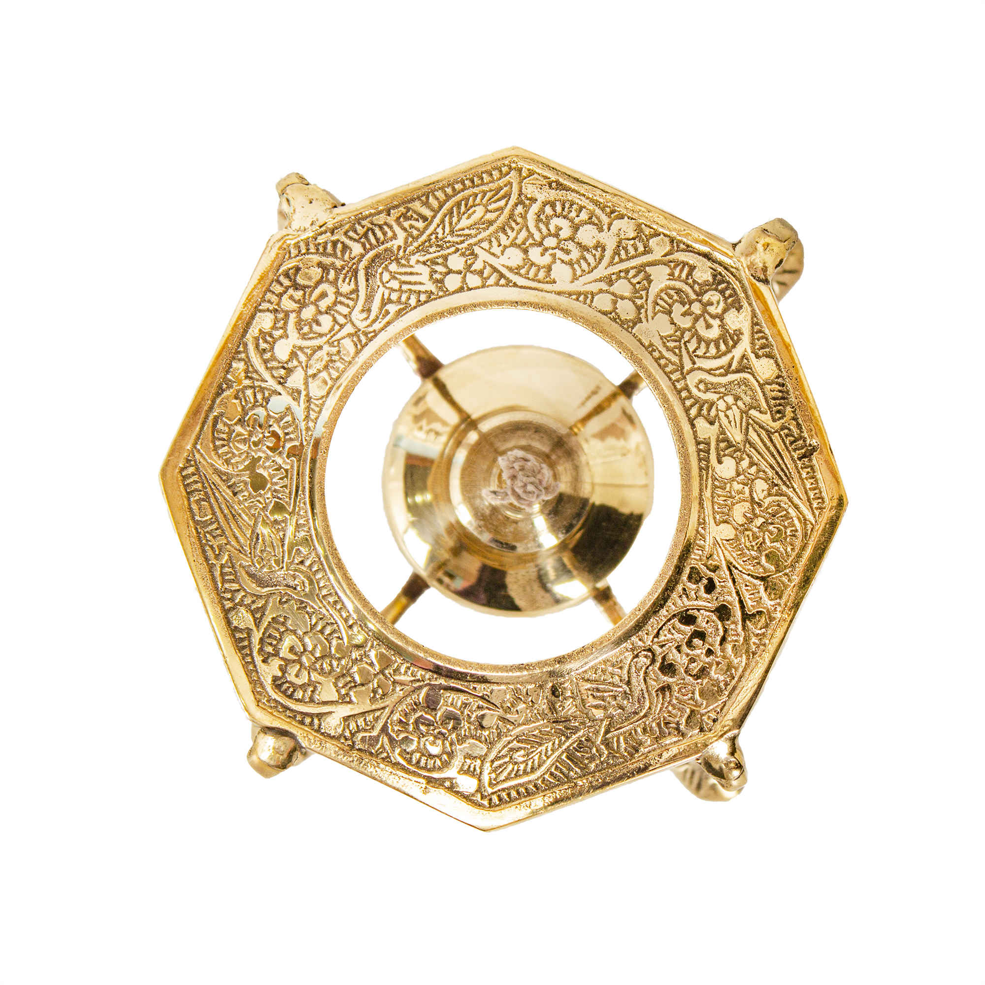 Price and Buy Brass Teapot with Warmer Base Hand Engraved Luxurious Design - Image 3
