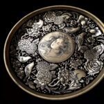 Price and Buy Brass Tray with a Floral Border and a Miniature Design in the Center