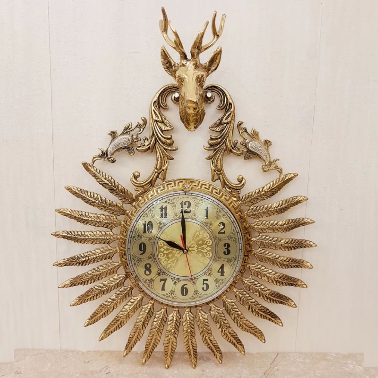 Price and Buy Brass Wall Clock with a Deer Design Blending Classic and Modern Styles_6902eedec2482.jpeg Price and Buy Brass Wall Clock with a Deer Design Blending Classic and Modern Styles - Image 1