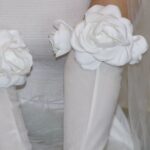 Price and Buy Bridal Gloves Decorated With Satin Flowers, Suitable for Weddings & Ceremonies - Image 3