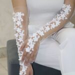 Price and Buy Bridal Gloves With Blossom Design For Wedding And Reception - Image 3