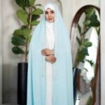 Price and Buy Bride’s Wedding Chador – delicate soft light blue jeweled bridal