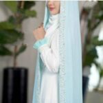 Price and Buy Bride’s Wedding Chador – delicate soft light blue jeweled bridal - Image 3
