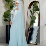 Price and Buy Bride’s Wedding Chador – delicate soft light blue jeweled bridal - Image 4