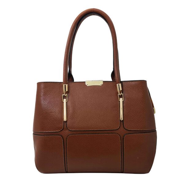 Price and Buy Brown Leather Bauletto Handbag with Large Capacity & Dual Handles_68fe8f5e57b21.jpeg Price and Buy Brown Leather Bauletto Handbag with Large Capacity & Dual Handles