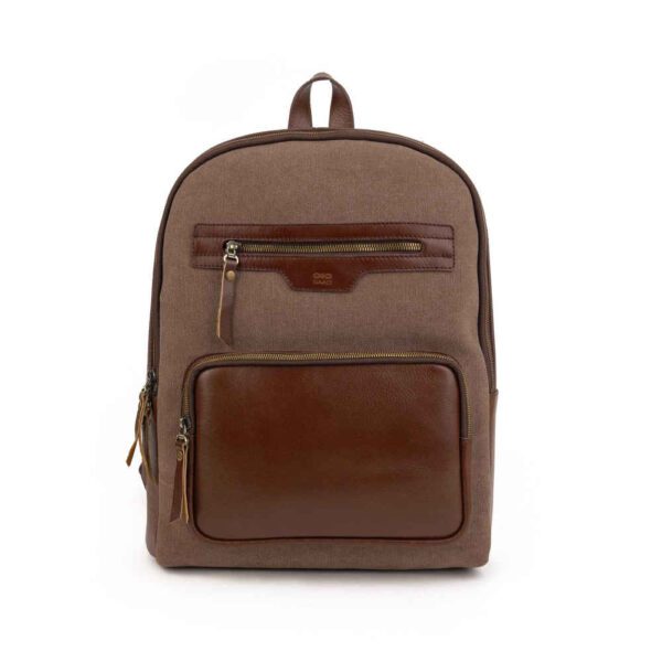 Price and Buy Brown Leather & Canvas Women’s Backpack – Model Nina_68fd1c1468659.jpeg Price and Buy Brown Leather & Canvas Women’s Backpack – Model Nina