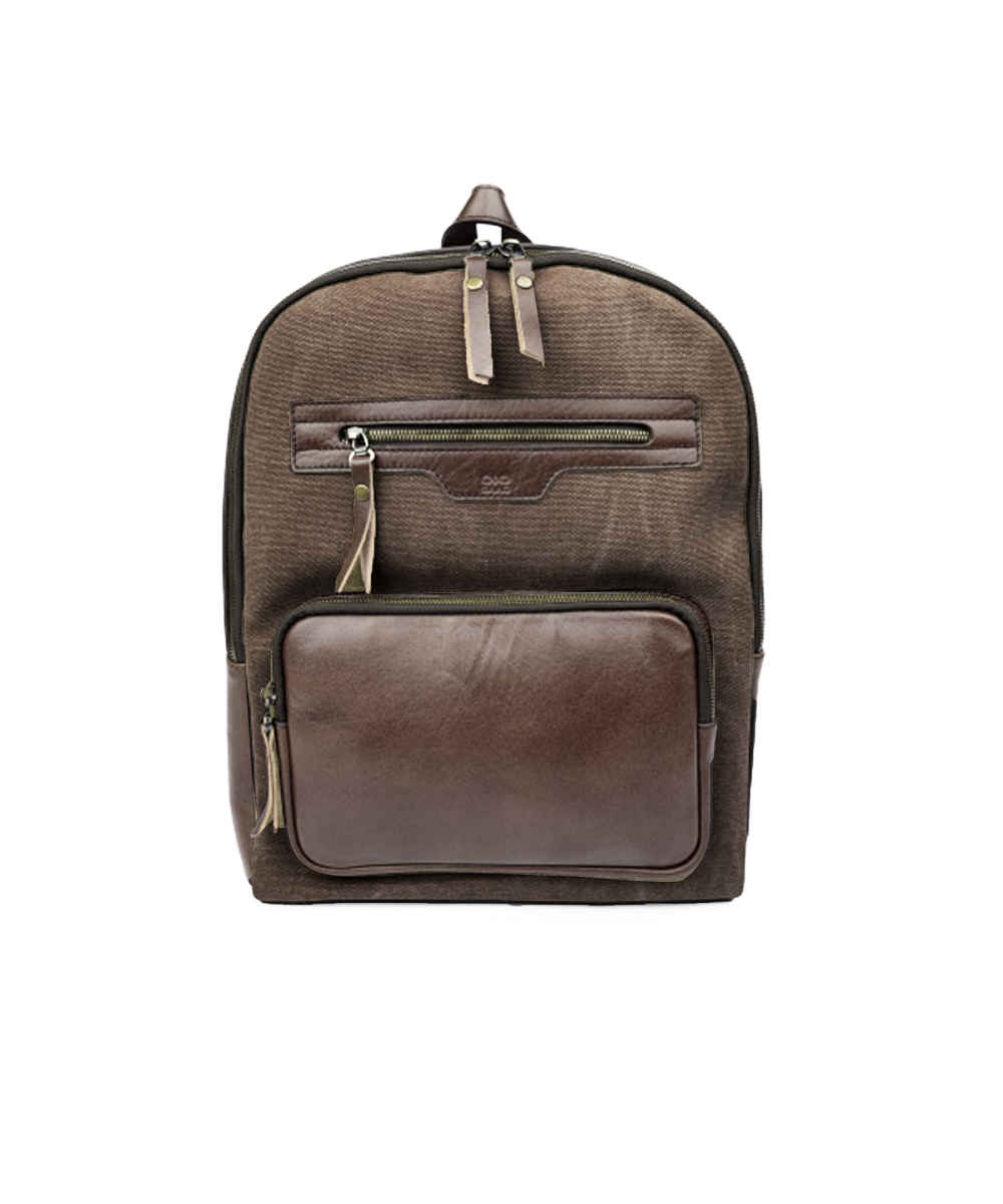Price and Buy Brown Leather & Canvas Women’s Backpack – Model Nina - Image 4