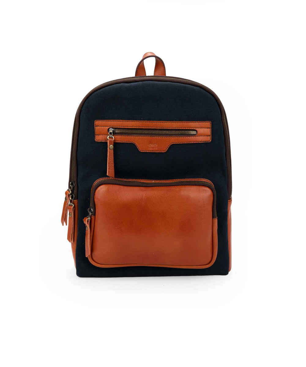 Price and Buy Brown Leather & Canvas Women’s Backpack – Model Nina - Image 5