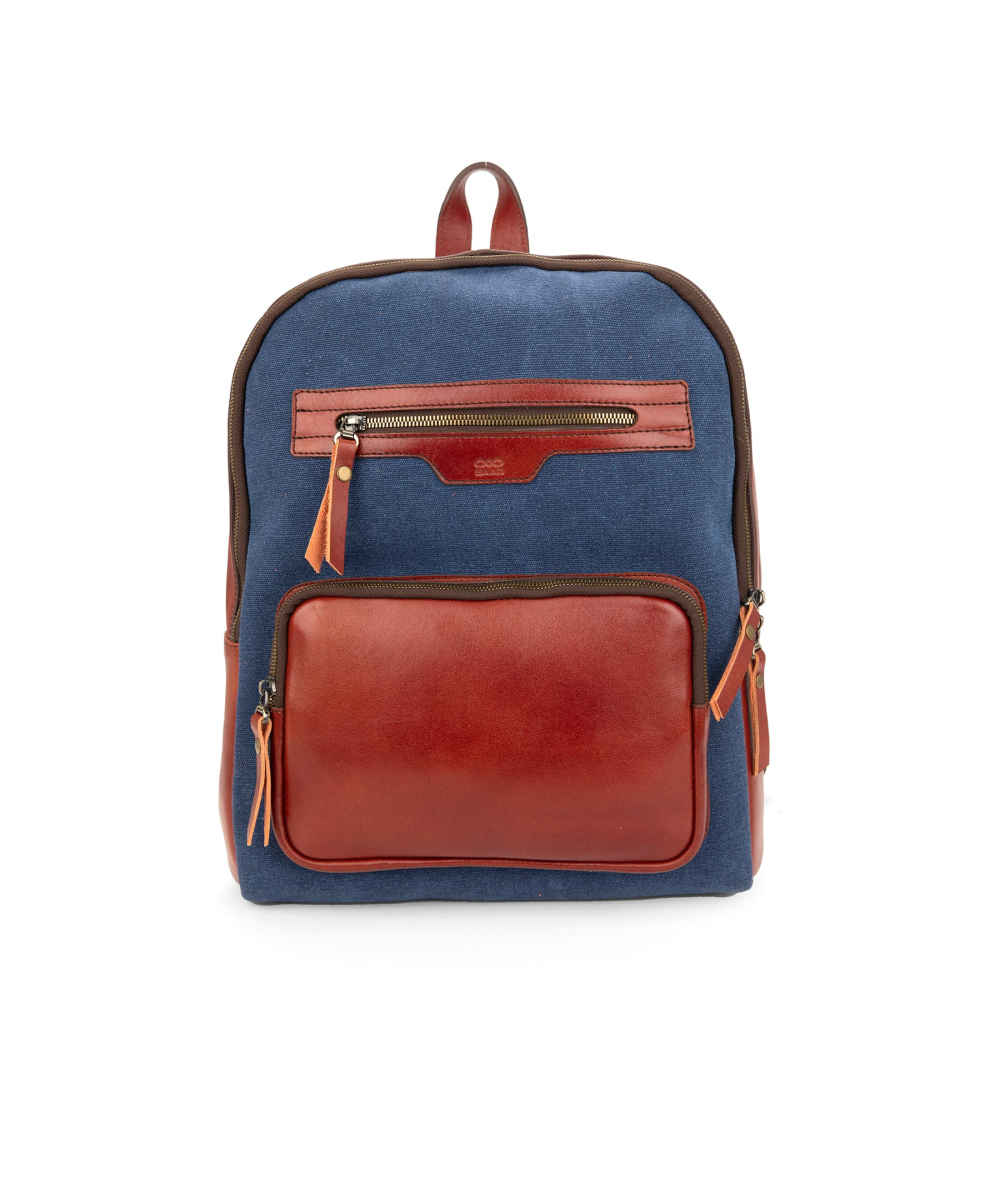 Price and Buy Brown Leather & Canvas Women’s Backpack – Model Nina - Image 6