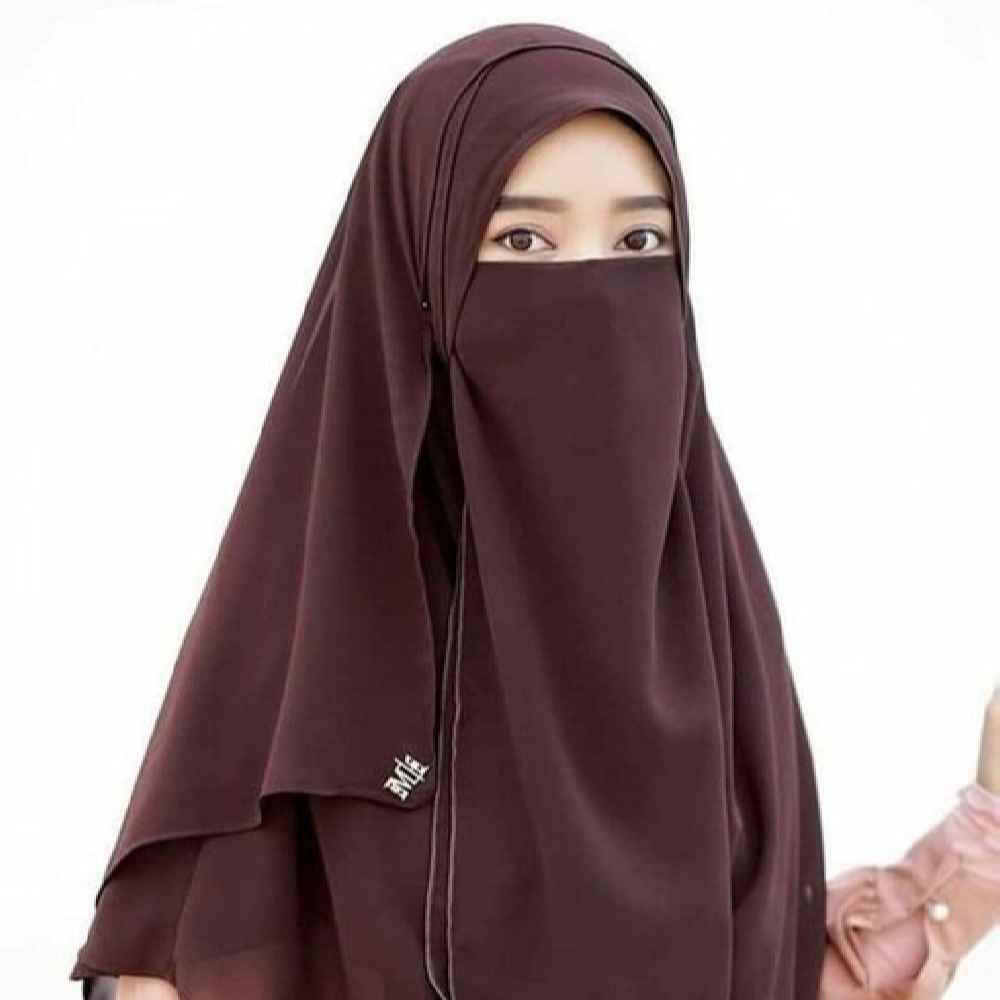 Price and Buy Brown Muslim Square Scarf & Niqab Set for Women
