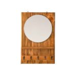 Price and Buy Brown Wooden Mirrored Key Holder – Stylish Wall Organizer for Entryway and Hallway
