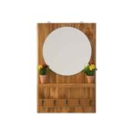Price and Buy Brown Wooden Mirrored Key Holder – Stylish Wall Organizer for Entryway and Hallway - Image 7