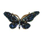 Price and Buy Butterfly Brooch in Navy Blue – Perfect for Dresses, Shawls & Coats