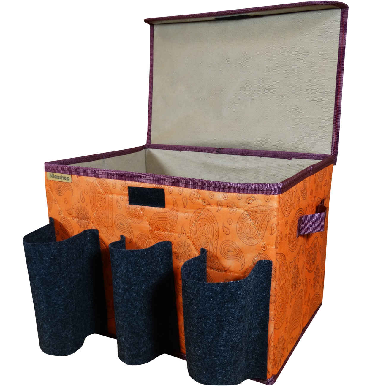 Price and Buy Car Trunk Organizer – Durable & Waterproof Base & Collapsible with Paisley Design