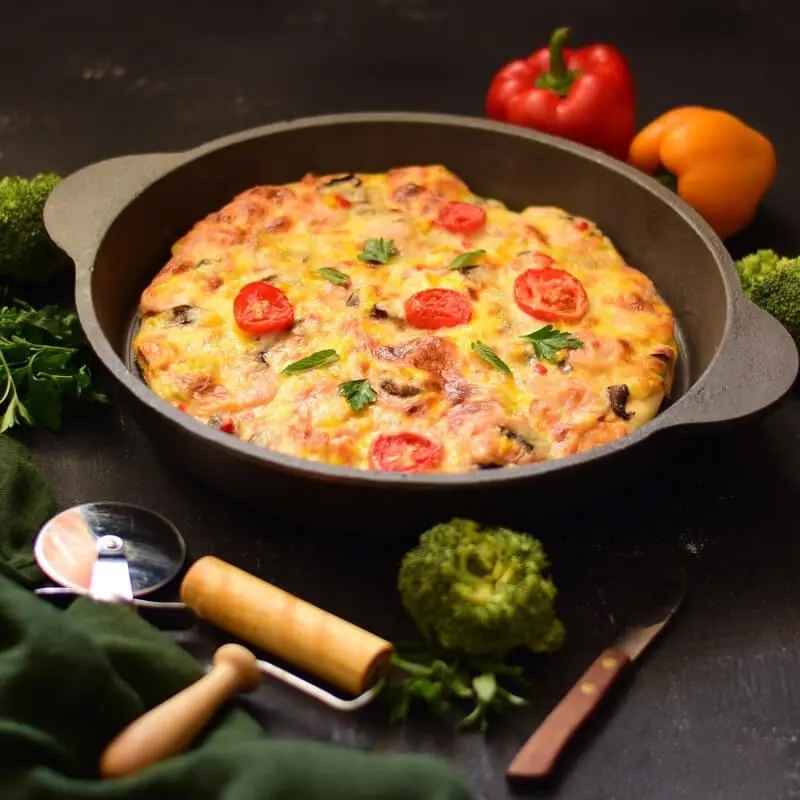 Price and Buy Cast Iron Skillet Pan for Camping & Outdoor Cooking – 32 cm - Image 3