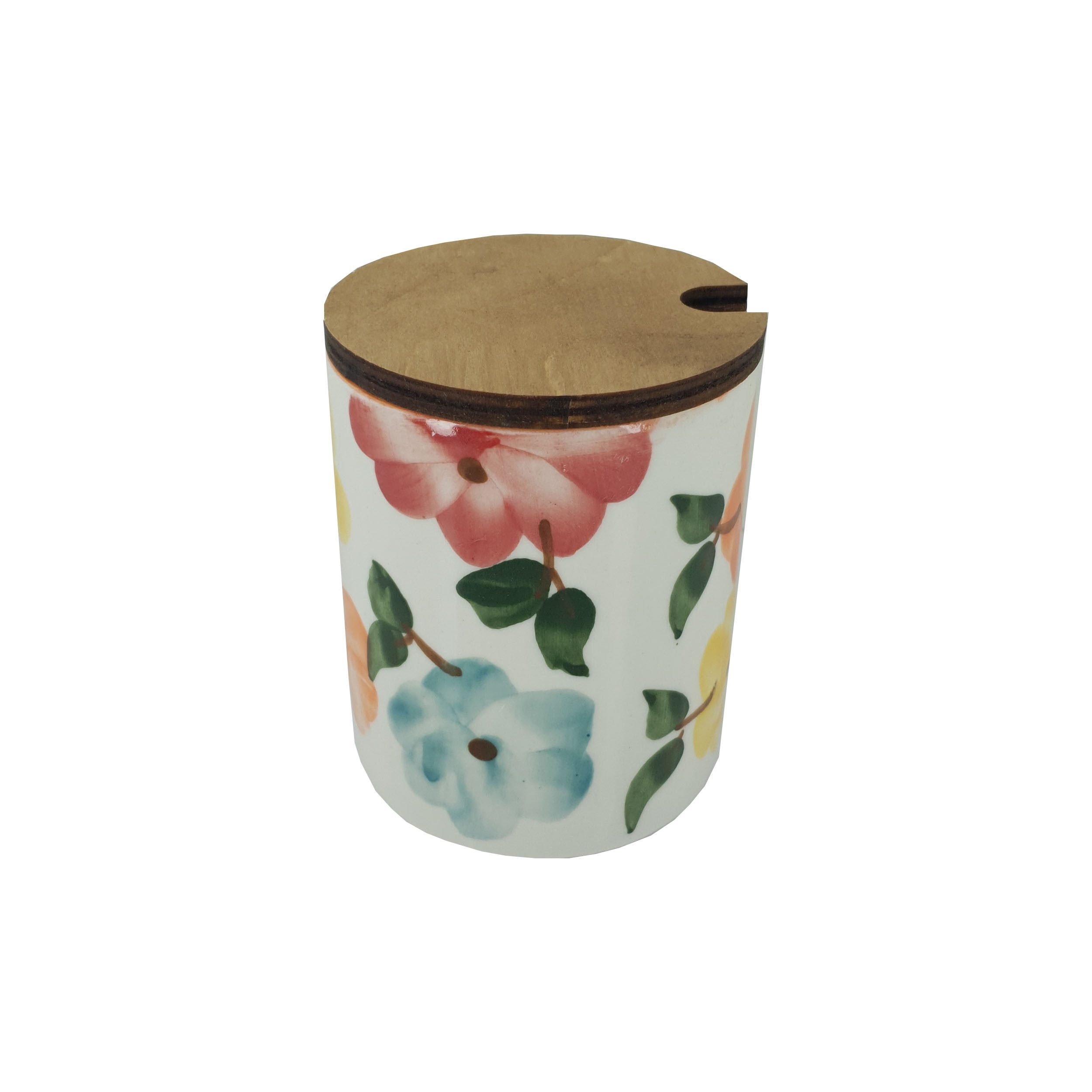 Price and Buy Ceramic Canister Jar in Floral Design with Wooden Lid - Image 3