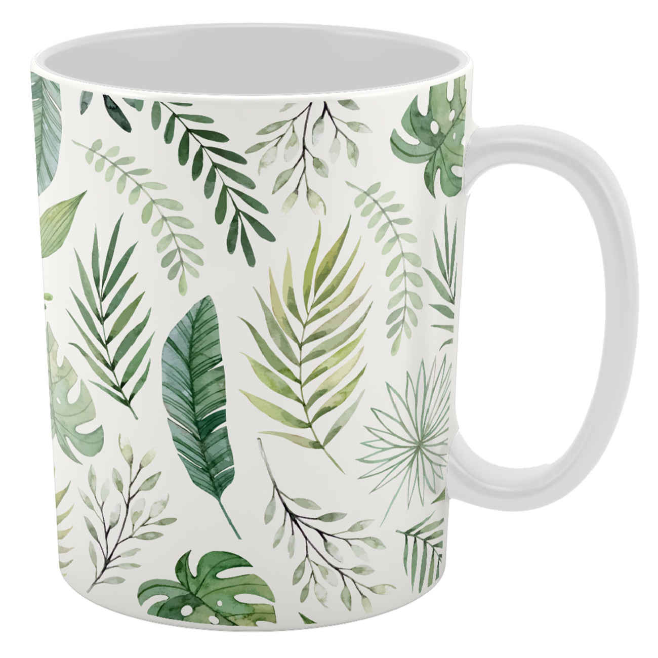 Price and Buy Ceramic Coffee Mug with Leaf Design White