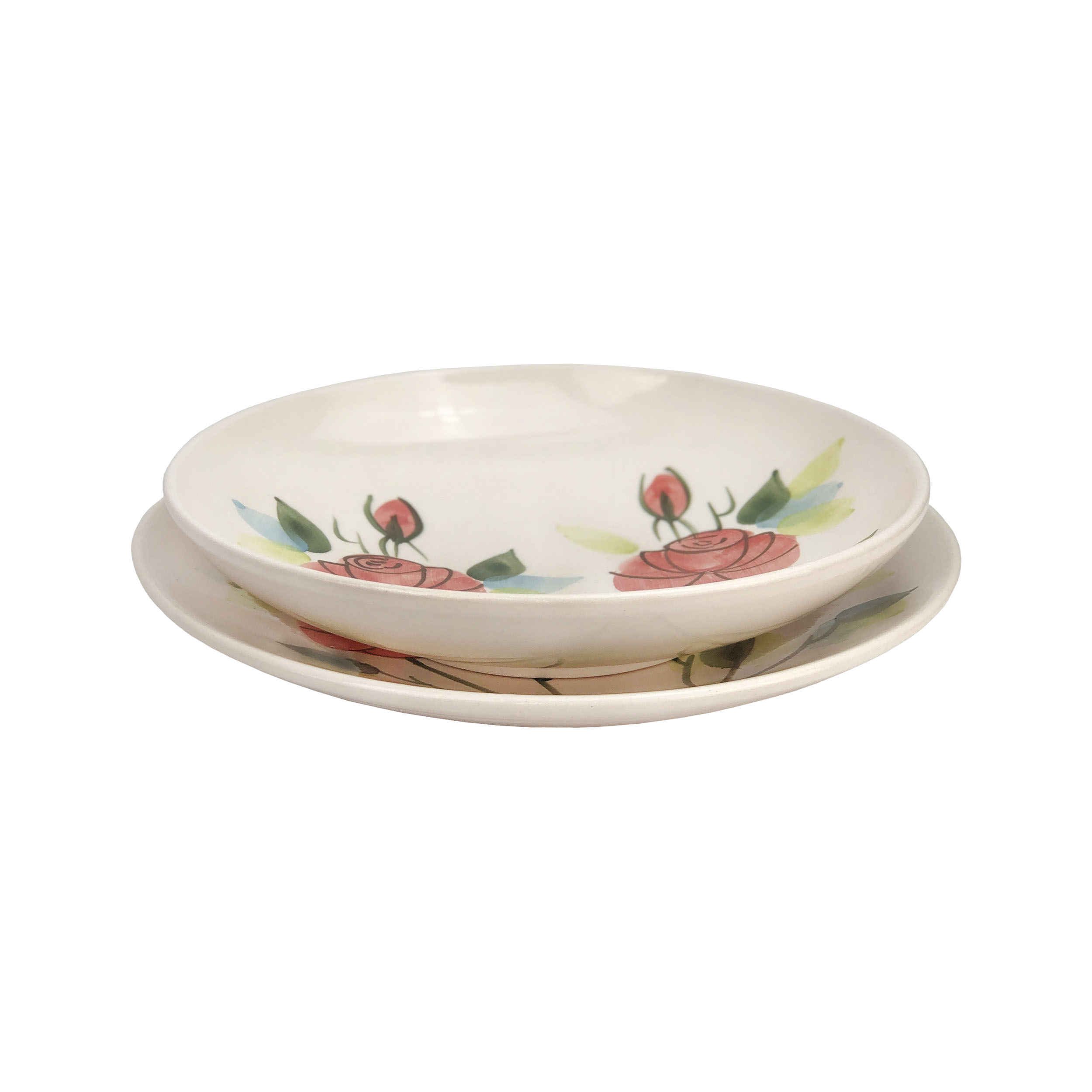 Price and Buy Ceramic Dinnerware Plate & Bowl Set – Rose Pattern, Microwave & Dishwasher Safe_6901bbbc06a72.jpeg Price and Buy Ceramic Dinnerware Plate & Bowl Set – Rose Pattern, Microwave & Dishwasher Safe - Image 1