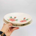 Price and Buy Ceramic Dinnerware Plate &  Bowl Set – Rose Pattern, Microwave & Dishwasher Safe - Image 4