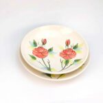 Price and Buy Ceramic Dinnerware Plate &  Bowl Set – Rose Pattern, Microwave & Dishwasher Safe - Image 5