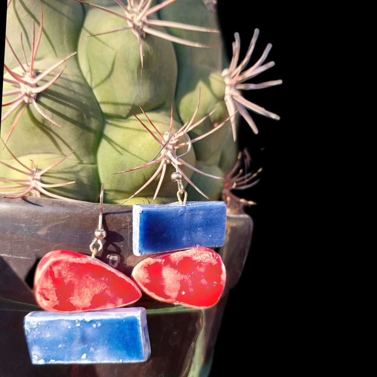 Price and Buy Ceramic Earrings for women Handcrafted Model Geometric - Image 4