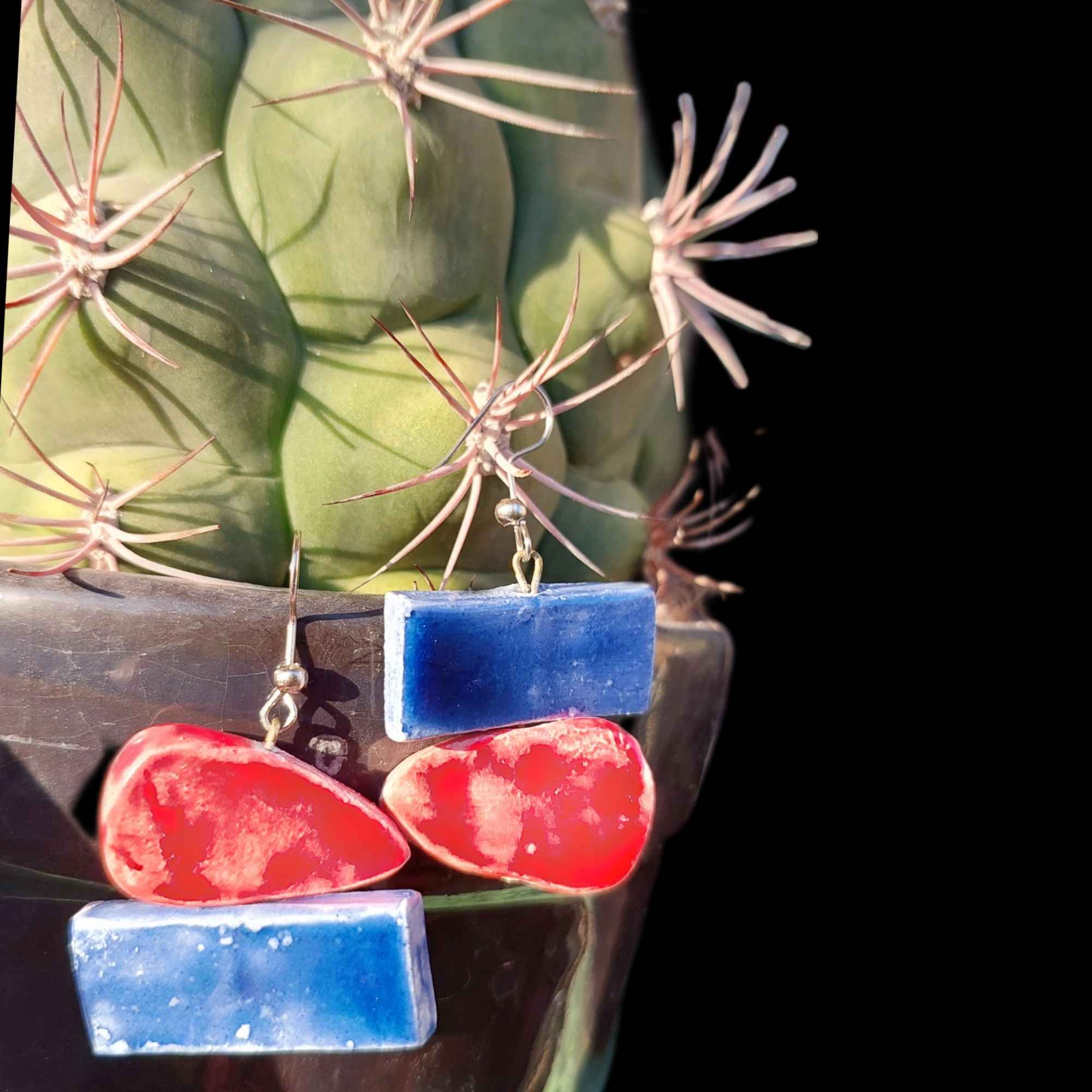 Price and Buy Ceramic Earrings for women Handcrafted Model Geometric - Image 4