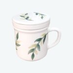 Price and Buy Ceramic Herbal Tea Infuser Mug with Lid, White