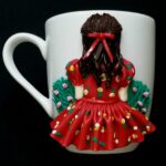 Price and Buy Ceramic Mug – Handmade Doll Design Girl in Red