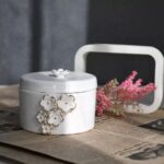 Price and Buy Ceramic Sugar Bowl with an embossed flower design & Lid