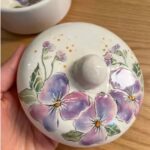 Price and Buy Ceramic Sugar Bowl with Beautiful Floral Pattern & Lid - Image 3