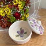 Price and Buy Ceramic Sugar Bowl with Beautiful Floral Pattern & Lid - Image 5