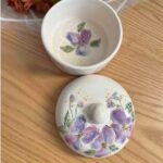 Price and Buy Ceramic Sugar Bowl with Beautiful Floral Pattern & Lid - Image 6