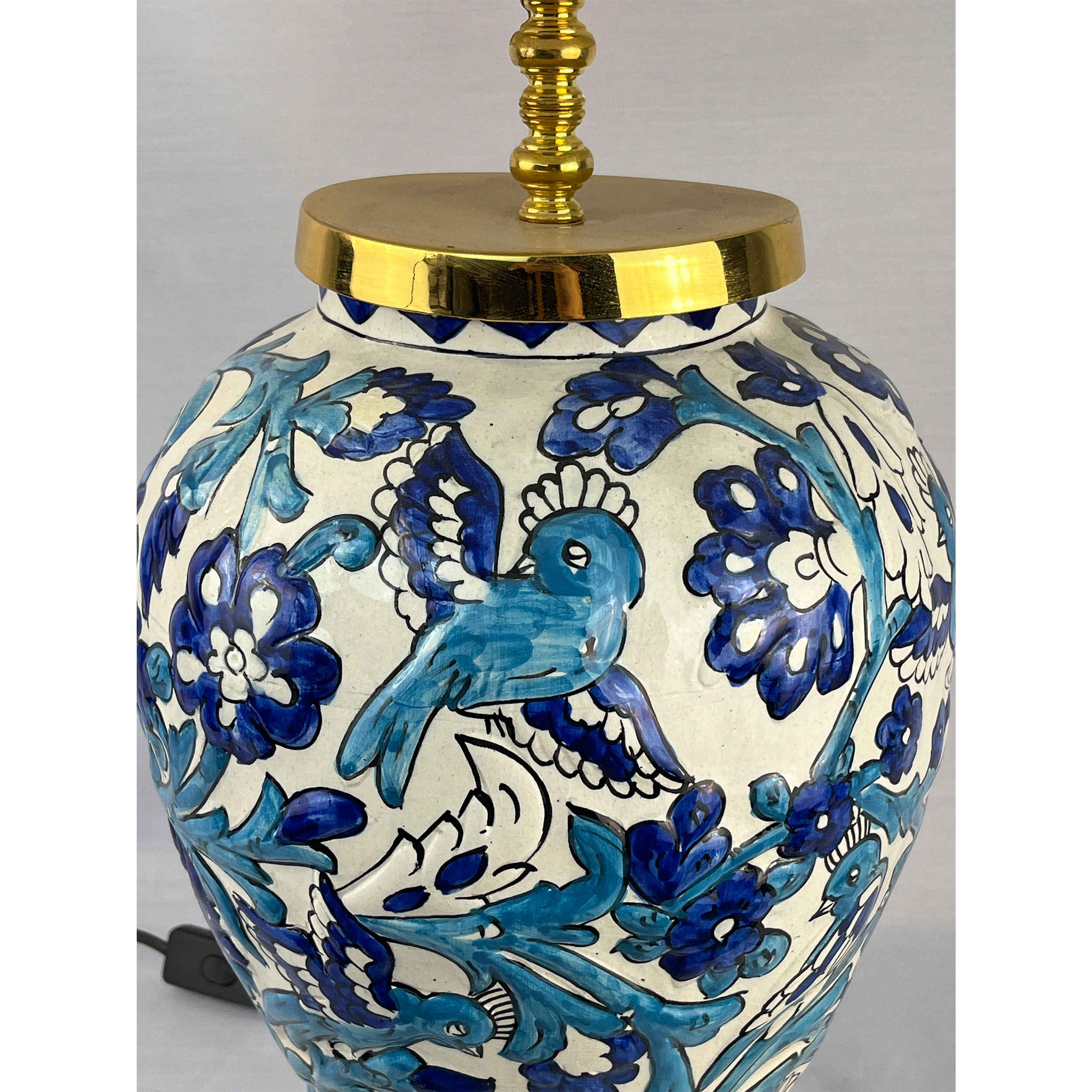 Price and Buy Ceramic Vase Table Lamp Handcrafted with Fabric Shade Oriental Theme - Image 5