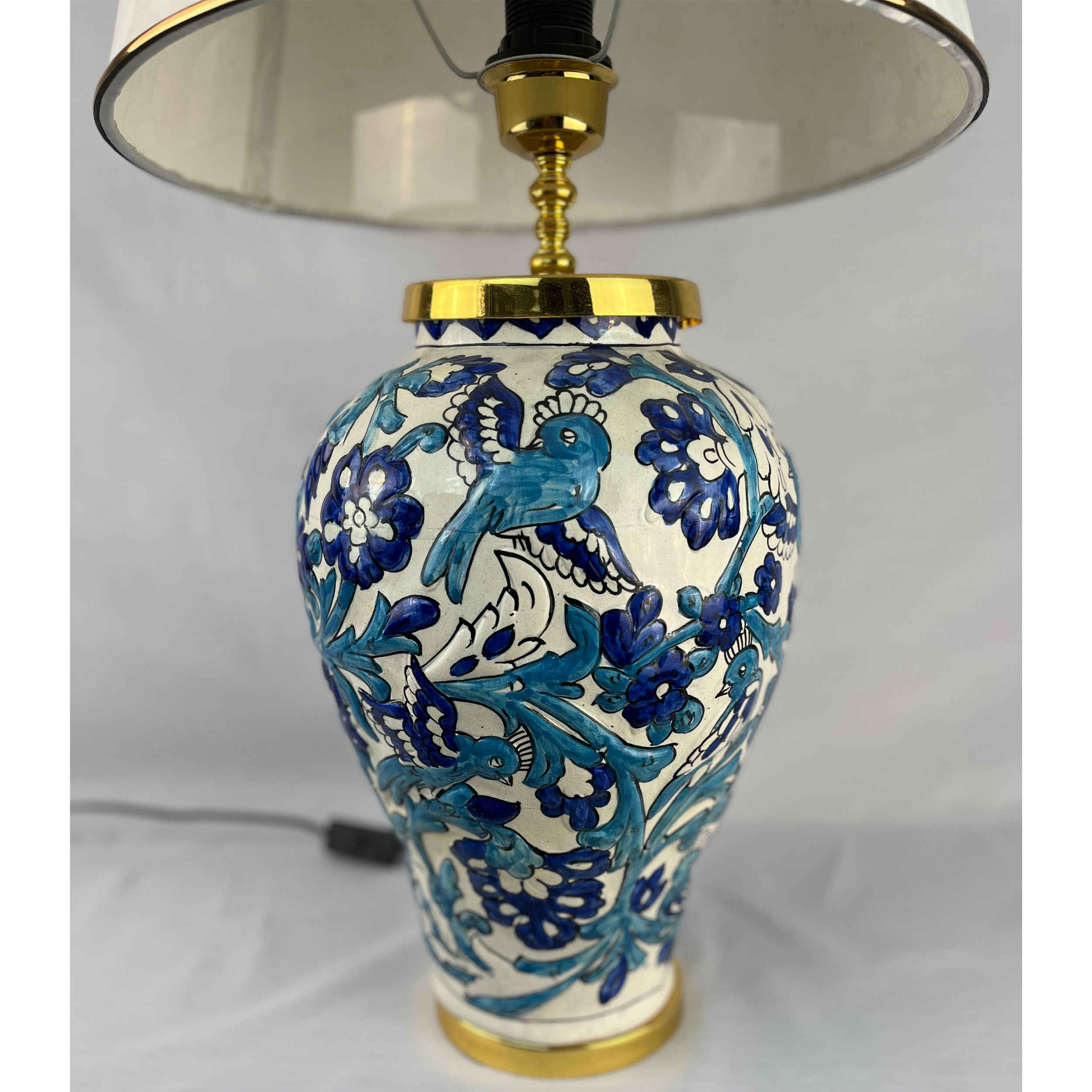 Price and Buy Ceramic Vase Table Lamp Handcrafted with Fabric Shade Oriental Theme - Image 6