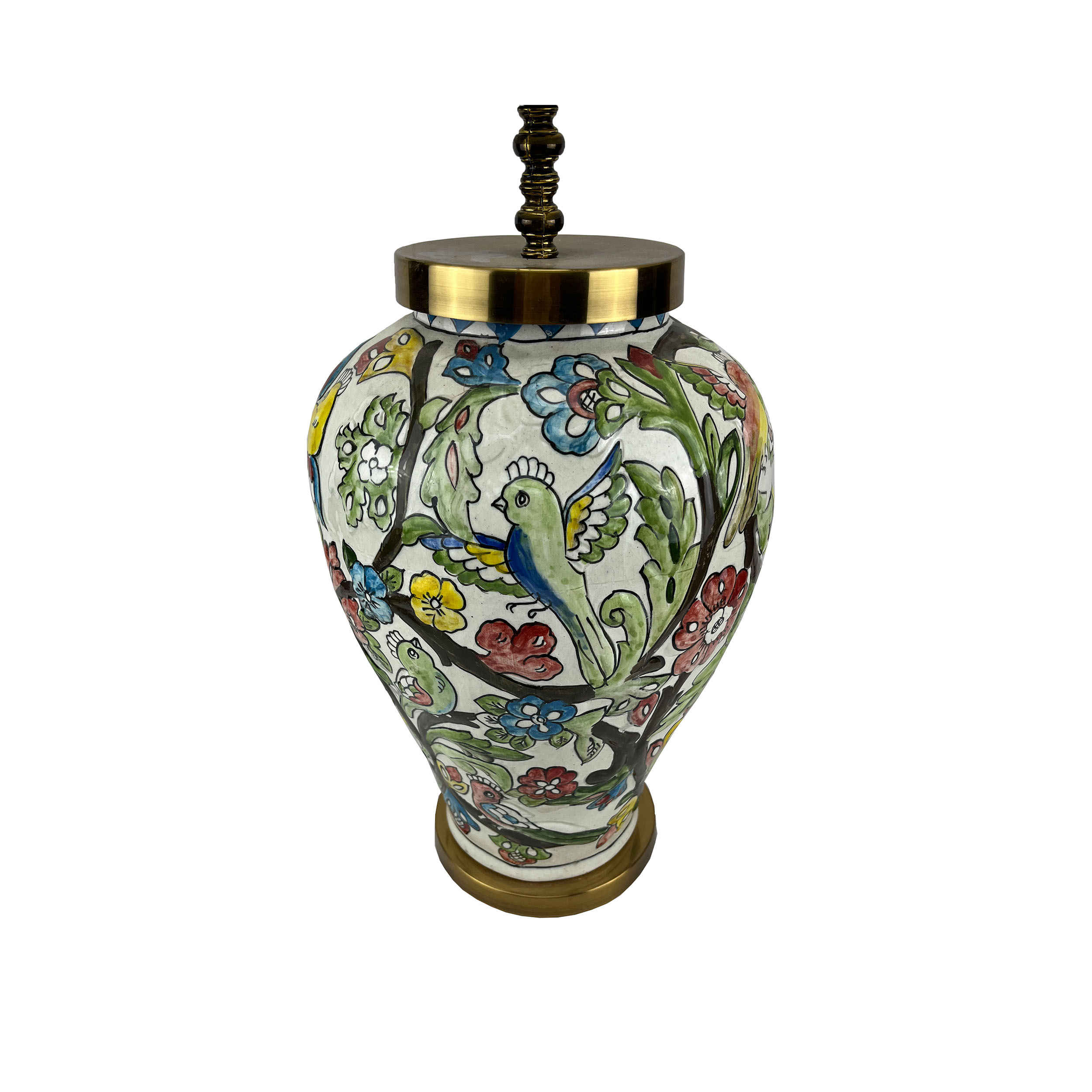 Price and Buy Ceramic Vase Table Lamp Handcrafted with Traditional Flowers Design - Image 3