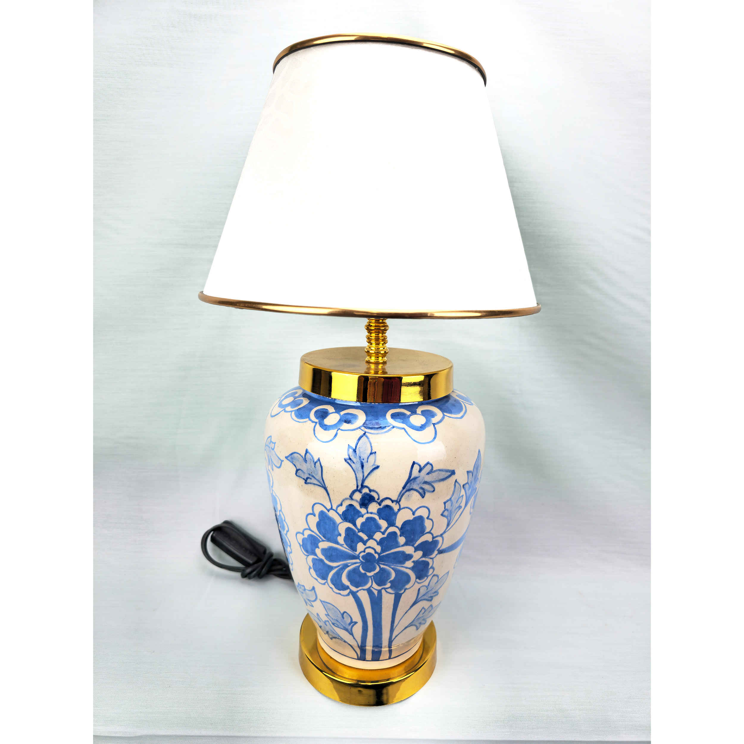 Price and Buy Ceramic Vase Table Lamp with Fabric Shade Oriental Theme - Image 4