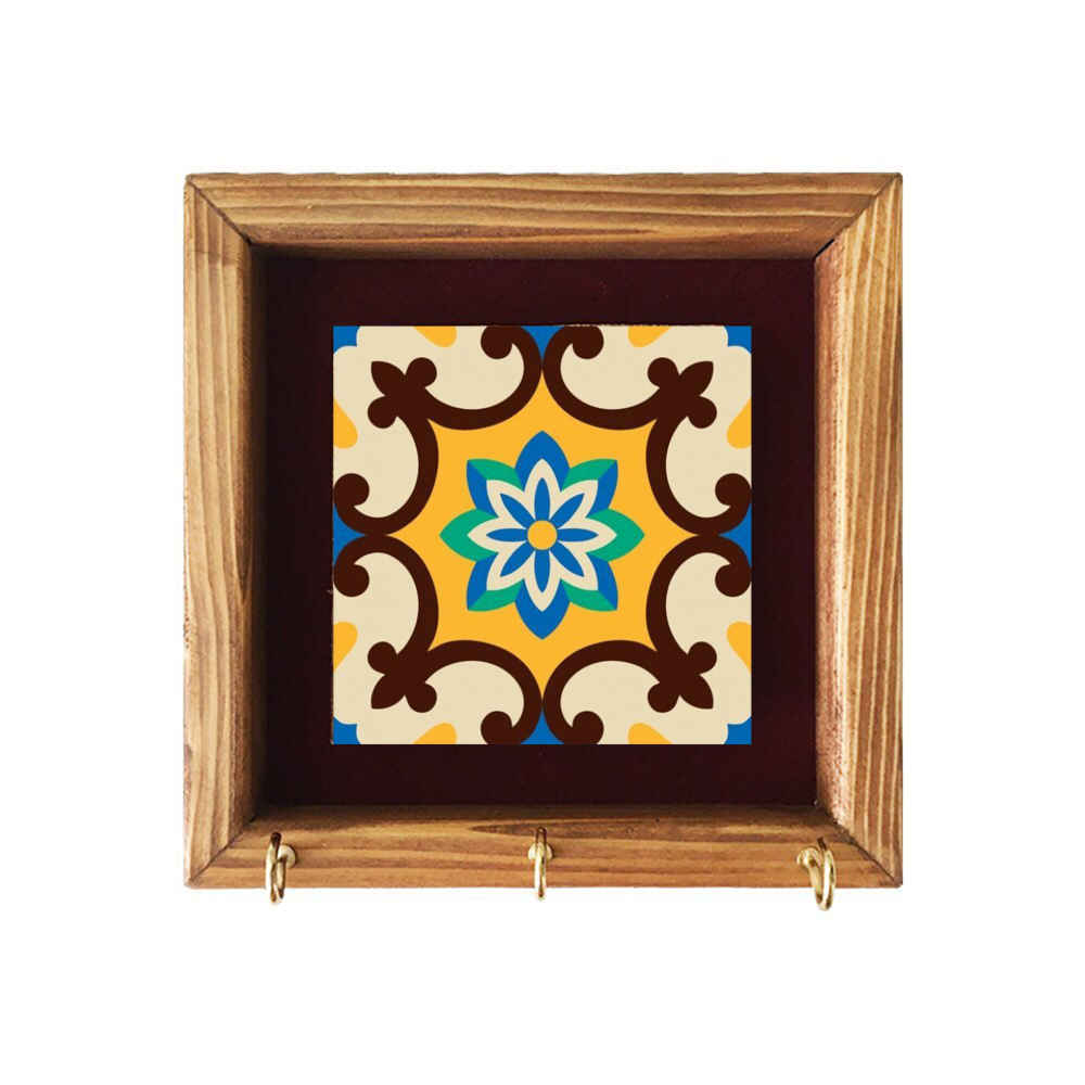 Price and Buy Ceramic Wall Key Holder – with Wooden Frame Model Sima_68fd6ca704023.jpeg Price and Buy Ceramic Wall Key Holder – with Wooden Frame Model Sima - Image 1