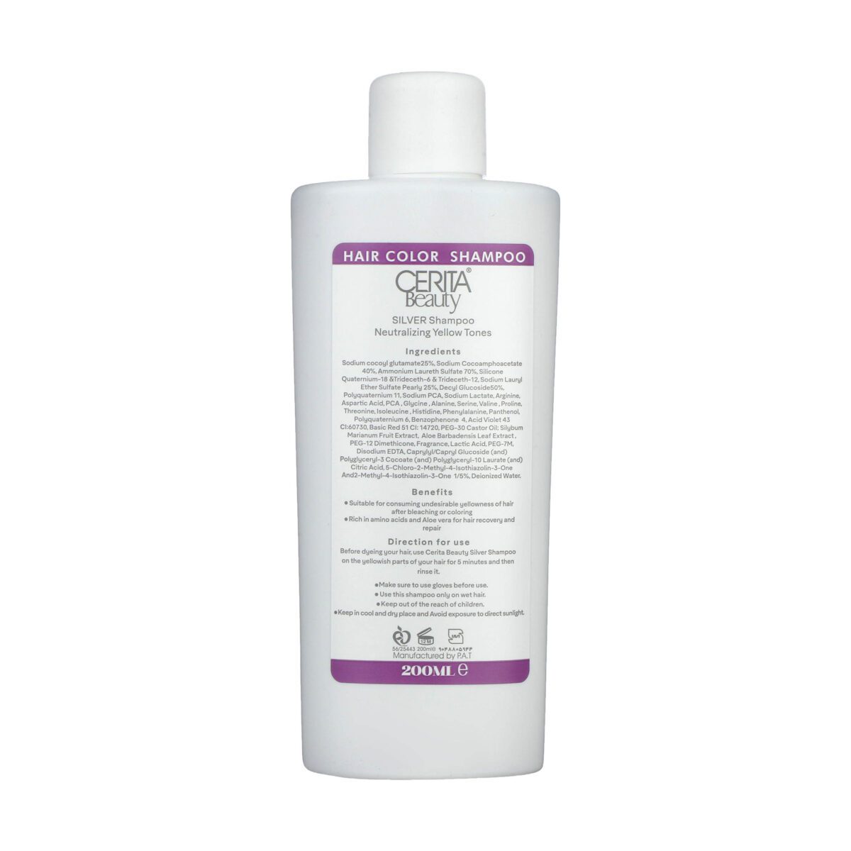 Price and Buy Cerita Beauty Silver Hair Color Anti-Yellow Shampoo – Neutralizes Yellow Tones - Image 3