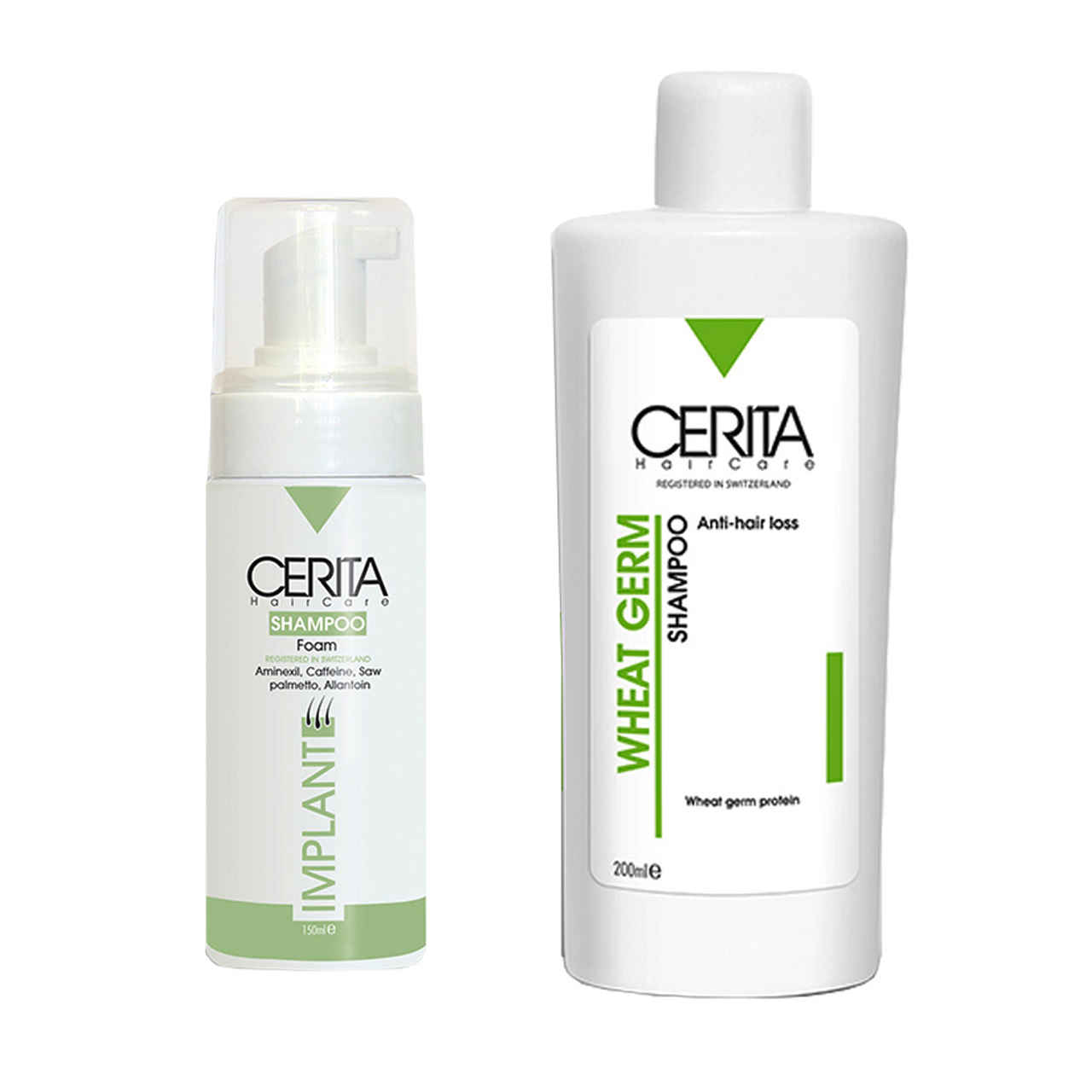 Price and Buy Cerita Implant Foam & Wheat Germ Shampoo Pack – Effective Anti-Hair Loss Treatment