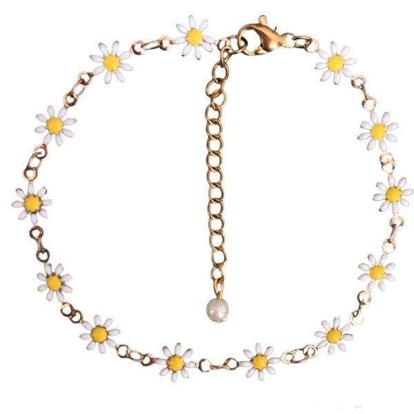 Price and Buy Chain Ankle Bracelet with White Sun Flower Design_68ff99695a2f0.jpeg Price and Buy Chain Ankle Bracelet with White Sun Flower Design