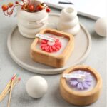 Price and Buy Chamomile Wooden Jar Candle – Clean Burn & Long-Lasting & Stylish