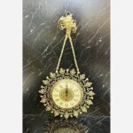 Price and Buy Charming Brass Wall Clock with Decorative Floral Accents and Hanging Detail