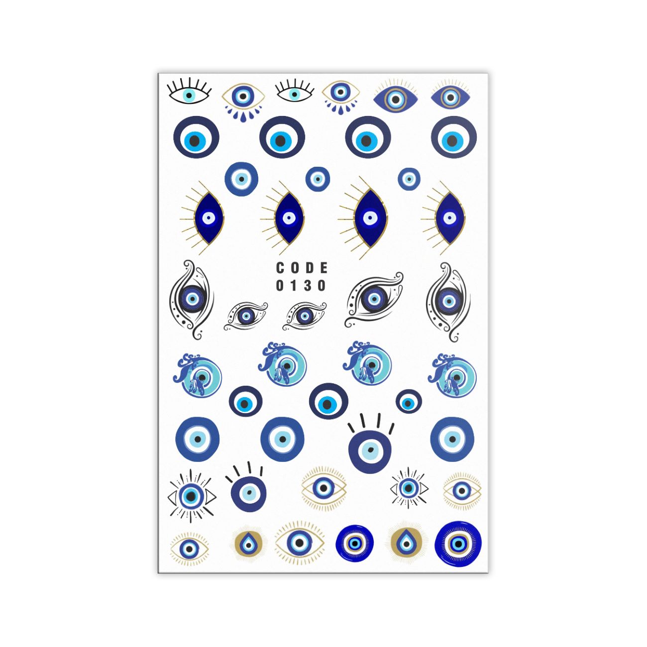 Price and Buy Charming Evil Eye Nail Art Stickers for a Bold Look 3 Pcs