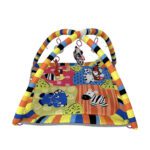 Price and Buy Checkered Animal Theme Baby Play Mat – Soft Micro Fabric with Hanging Toys