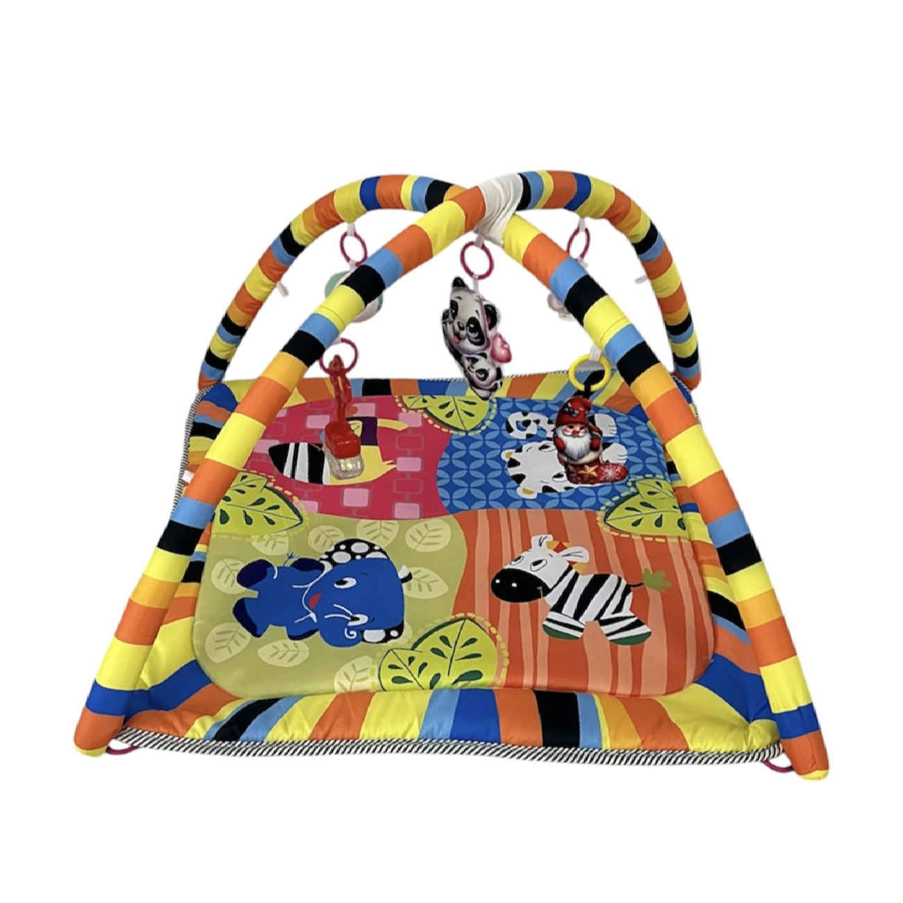 Price and Buy Checkered Animal Theme Baby Play Mat – Soft Micro Fabric with Hanging Toys_6903a491da0a4.jpeg Price and Buy Checkered Animal Theme Baby Play Mat – Soft Micro Fabric with Hanging Toys - Image 1
