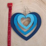 Price and Buy Chic 3D Heart Earrings – Carved Wood with a Pop of Blue - Image 3