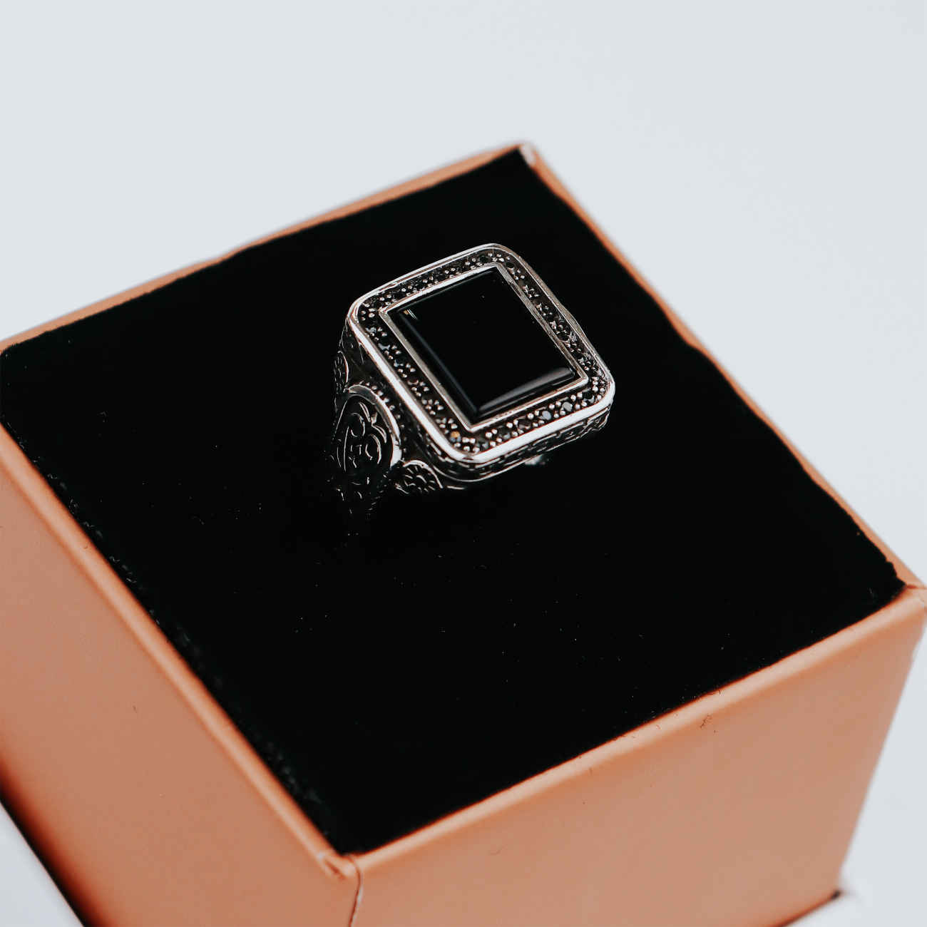 Price and Buy Classic Persian Silver Ring for Men with Black Gemstone - Image 4